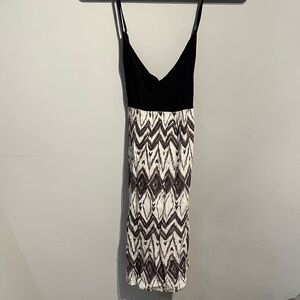 O'Neill Black and White Chevron Mini Dress